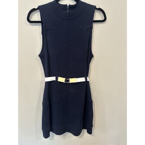 Alice + Olivia Coley Crew Neck Knit Short Belted Dress Size Small 2005 - Picture 1 of 7